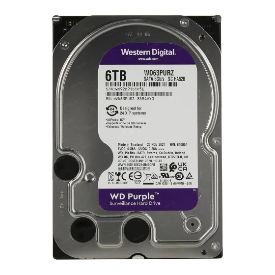 WD63PURZ жесткий диск 6Тб для видеонаблюдения