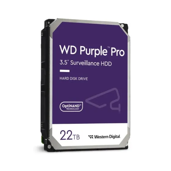 WD221PURP 22Тб жесткий диск подерживает до 64 камер, SATA III, 3,5", 7200 об/мин, 512 Мб