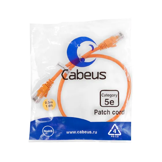 PC-UTP-RJ45-CAT.5E-0.5M-OR