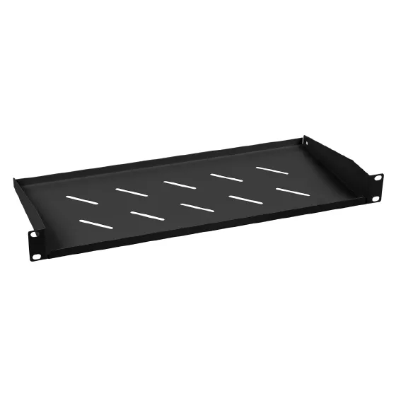 SH-J017-1U-200-BK консольная полка перфорированная 19”, высота 1U, глубина 200 мм