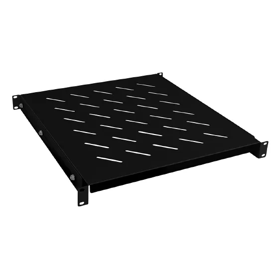 RA-J018-FC-700-100KG-BK стационарная полка 19” регулируемая для шкафов и открытых стоек