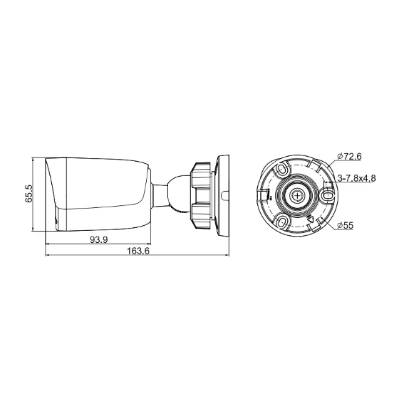 Габаритные размеры TC-C34QN I5W/E/Y/4mm/V4.2 Tiandy
